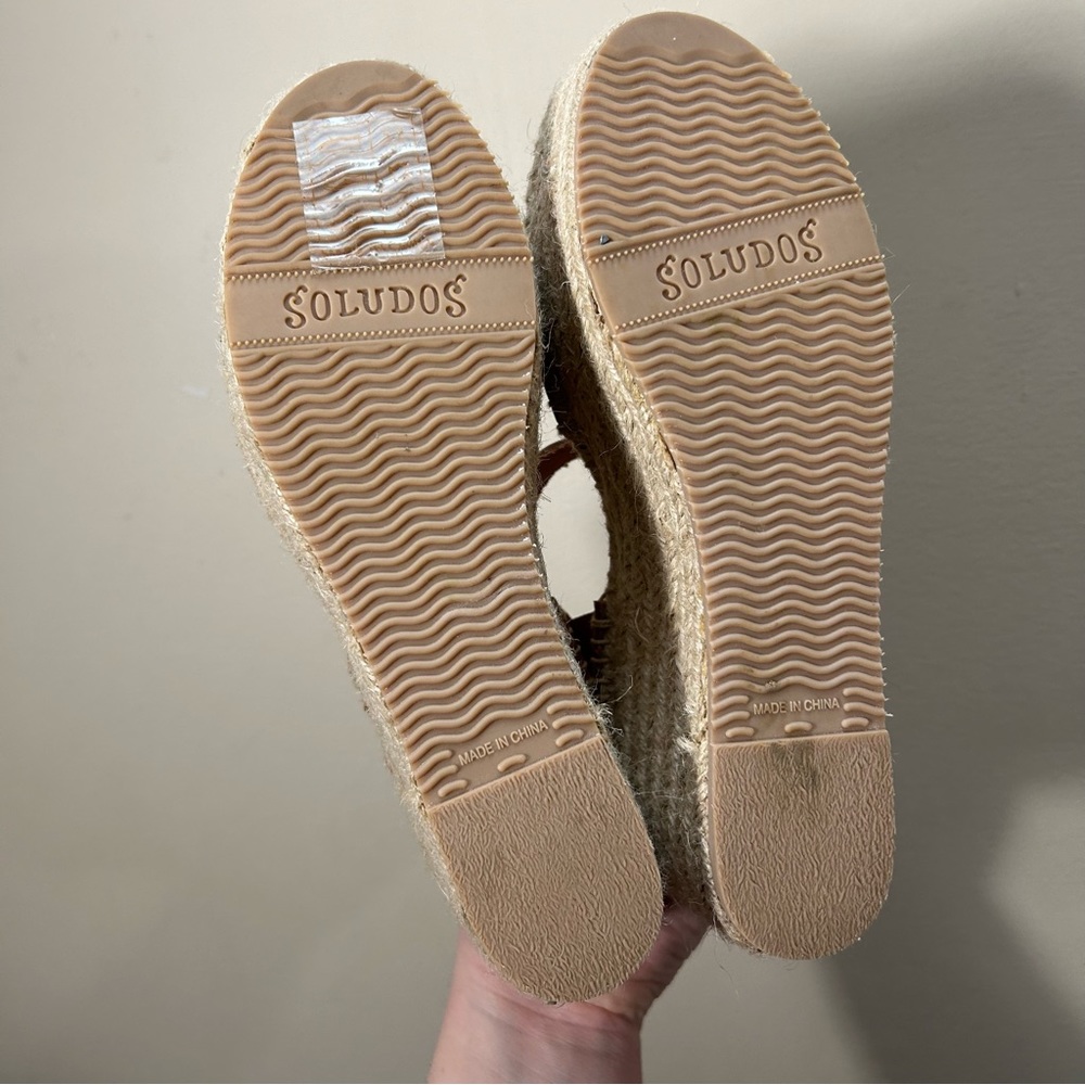 Madewell Cognac Leather Espadrille Wedge Sandals - Picture 11 of 11